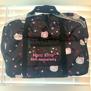 🆕 Hello Kitty 50th Anniversary Black Travel Bag